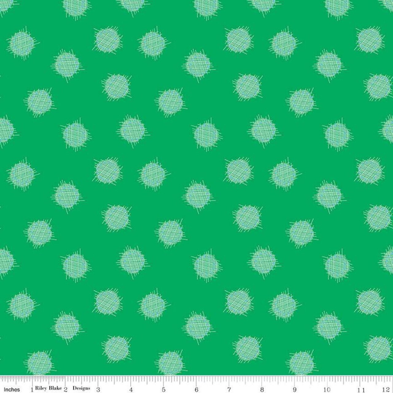 Fabric Riley Blake Green Circles Celebrate by the Quarter Yard C15333-GREEN